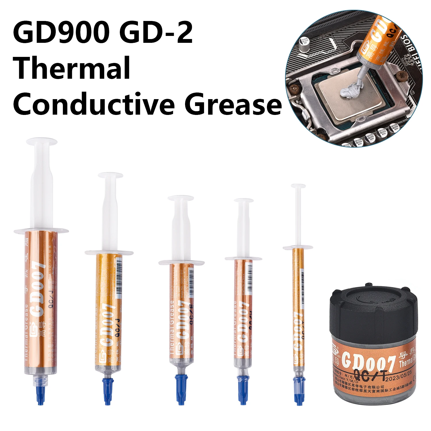 GD900 GD-2 Thermal Conductive Grease Paste For Computer Heatsink CPU GPU Processors Coolers Plaster Water Cooling 1/3/5/7/15/30g