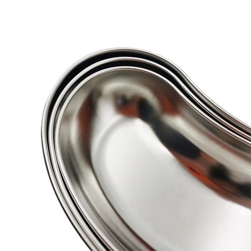 Stainless Steel Kidney Shaped Surgical Tray S M L Sizes Sterilized Bending Disc Medical Dental Accessory Tool
