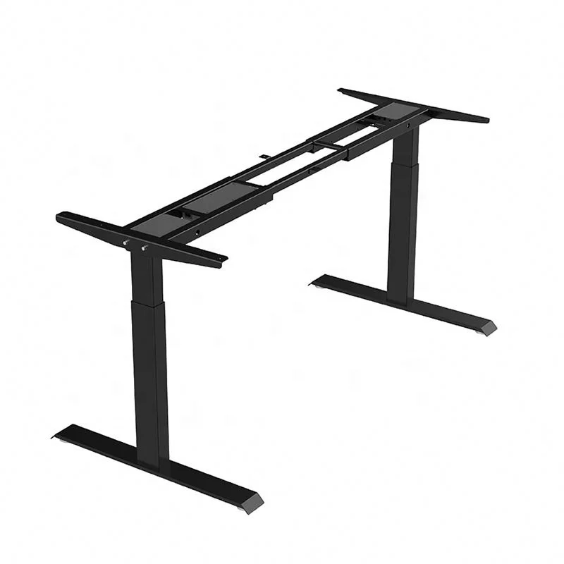 Commercial Modern Smart Furniture Metal Dual Motor Electric Desk Stand with Revolving 3-drawer Cabinet Adjustable Height