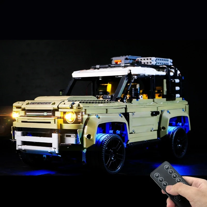 Remote control LED lighting kit for 42110 Landed Rover Defender car building block bricks (only light no model)