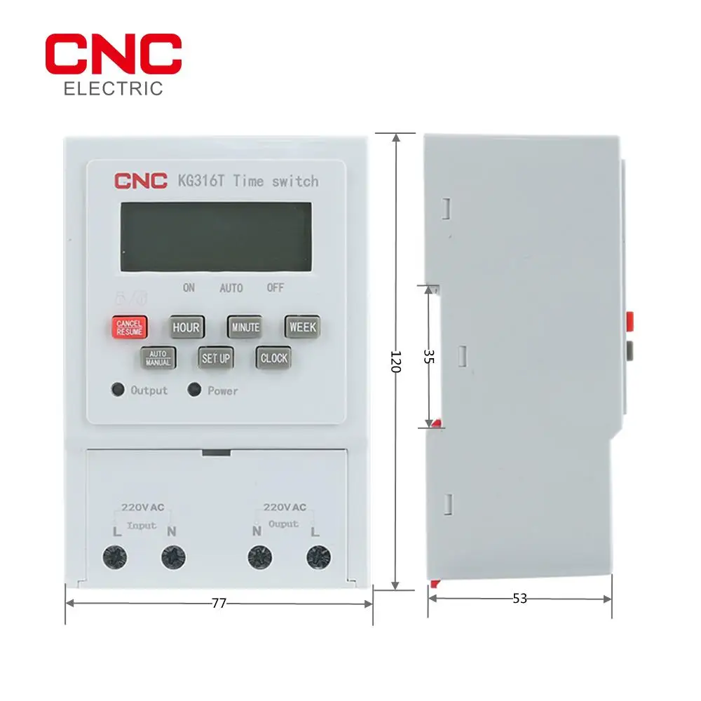 CNC KG316T 220/380V DIN Rail Time Switch Time Relay Street Lamp Billboard Power Supply Timer Keyboard Lock Time Correction