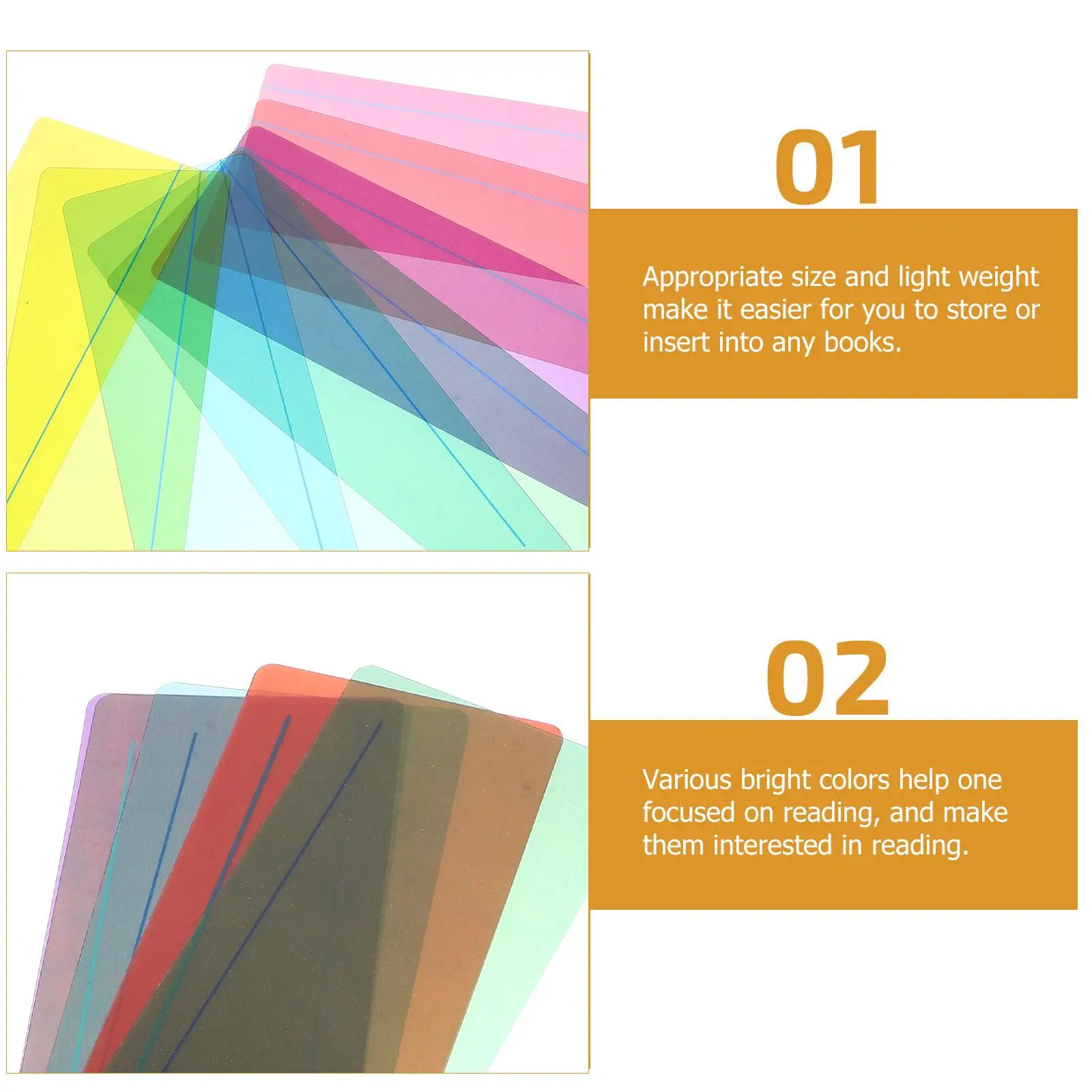 8Pcs Reading Guide Strips For Kids Guided Reading Strips Reading Aid Bookmarks Tracking For Book Clear Line Tracker Guide Strips