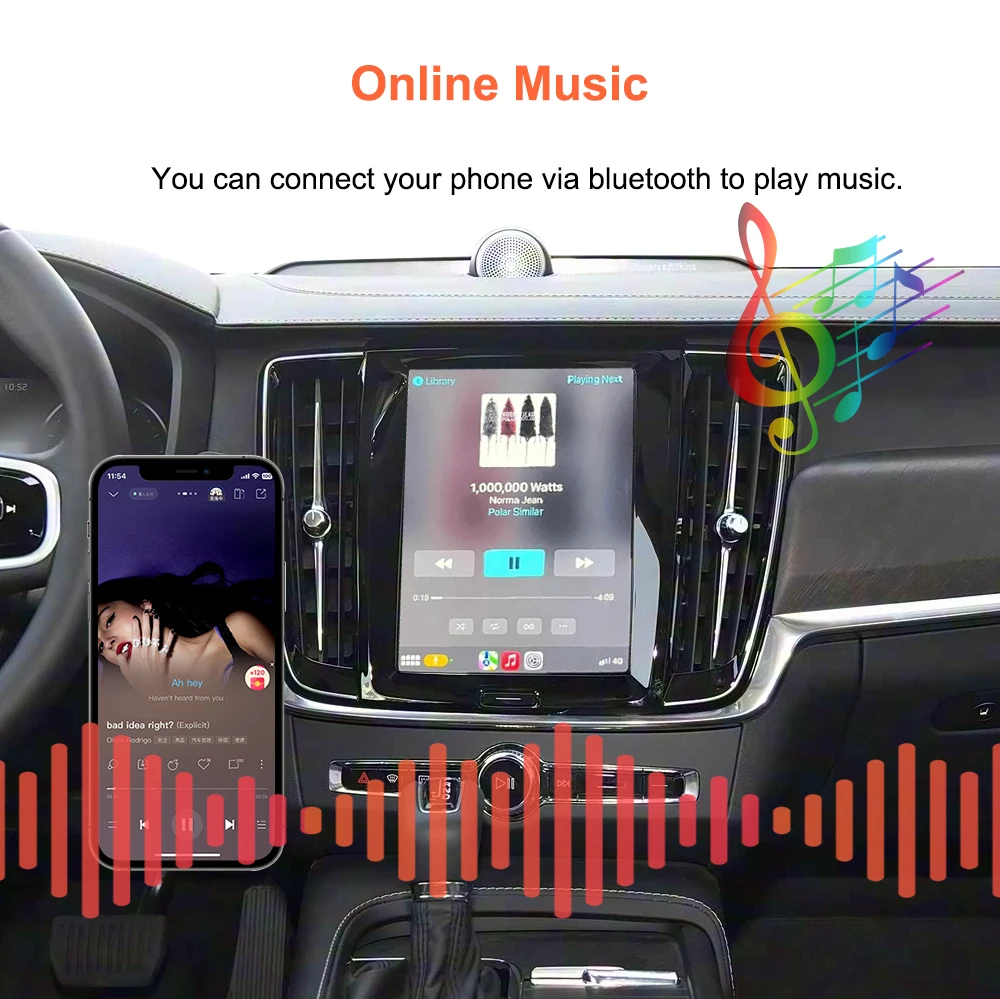 Bonroad Wireless CarPlay Android Auto Nachrüstkit-Modul für Volvo V60 V90 S60 XC40 XC60 XC90 S60 S90 2018-2022 Airplay Mirror – Detail 10