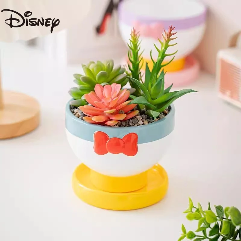 ديزني ميكي ميني أصيص زهور سيراميك Kawaii ميني ماوس الكرتون أنيمي زخرفة مكتب الديكور المفروشات المنزلية هدية