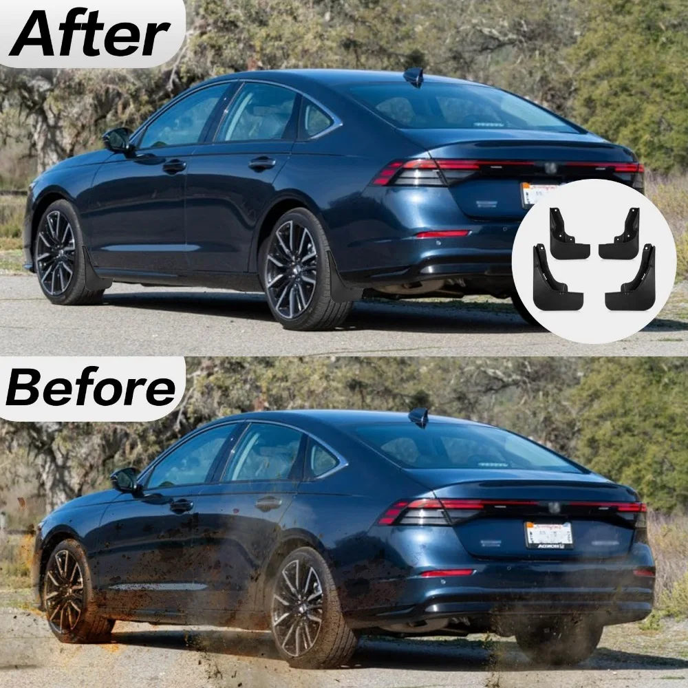 For Honda 11th Accord 2023-2024 Car Mud Guard Kit Splash Guards Mudguards Mudflaps with Hardware Kits Accessory