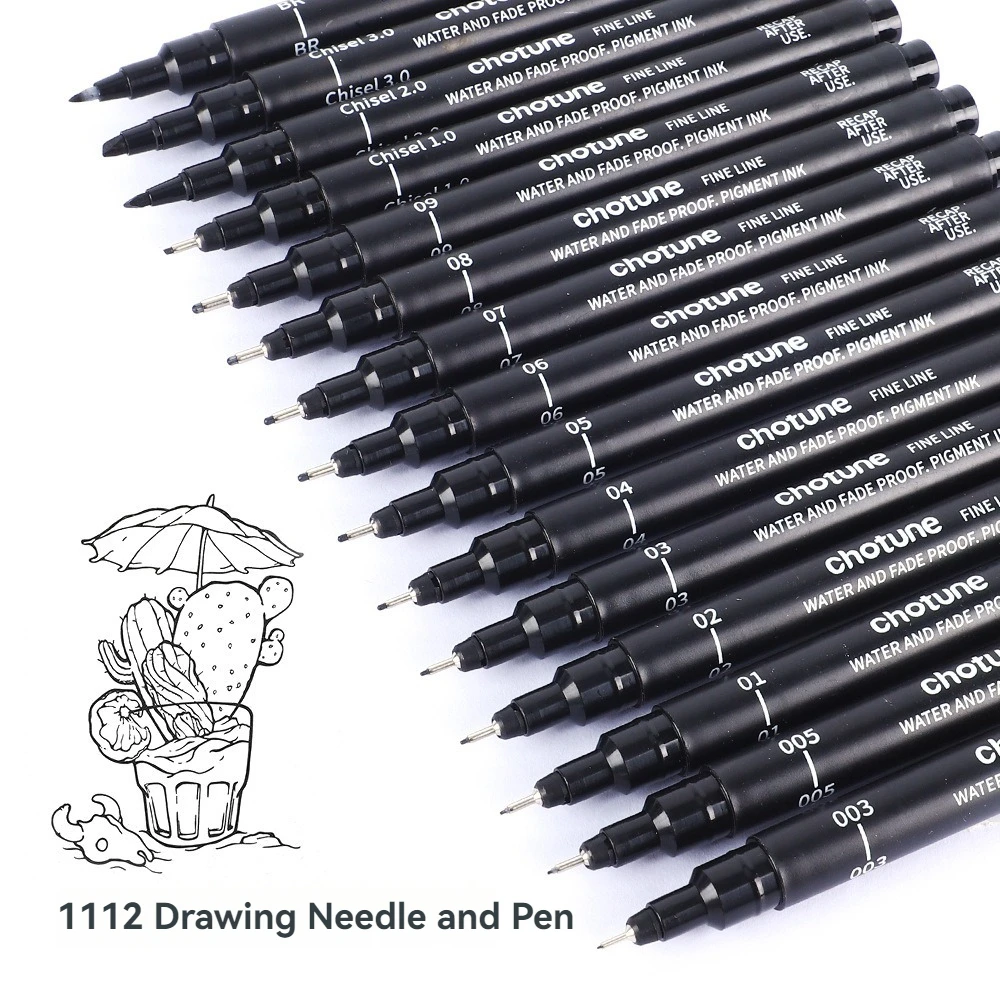 15/3Pcs/set Black Micro-Pen Fineliner Ink Pens Drawing Pens, Artist Illustration Pens, Multiliner Sketching, Anime Manga, Design