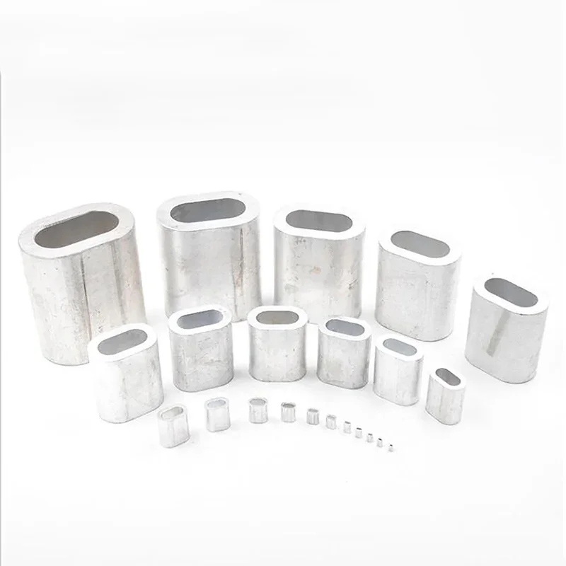 2-100pcs/lot M0.5 - M13 Steel Wire Cable Rope Fixing Clip Aluminum Oval Single Hole Ferrules Clamps Crimping Loop