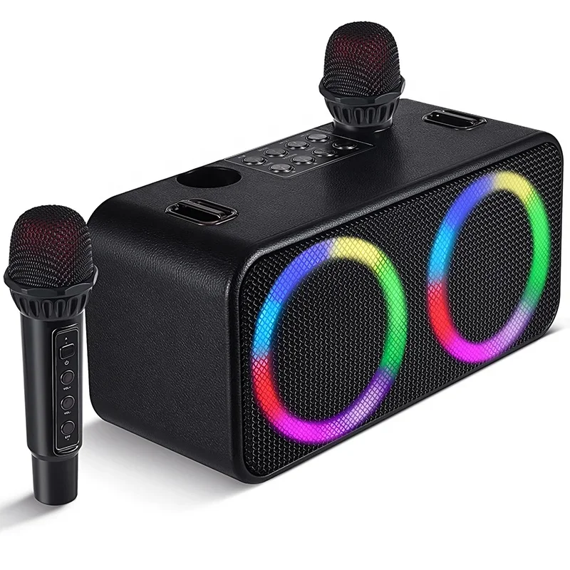 

FANSBE Портативная функция TWS DJ Surround Стерео Беспроводная громкая машина 2, микрофон, караоке-набор, динамик для вечеринки на открытом воздухе