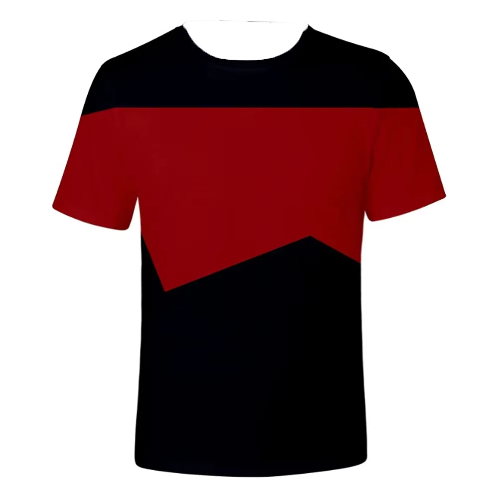 Image of Unisex Casual Star Trek Voyager Uniform Bedrucktes T-Shirt Kurzarm Trekkie Cosplay Streetwear Mode-Oberteil Sci-Fi-Thema für Kinder