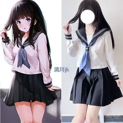 Japonya JK Anime Amanai Cosplay kostüm cadılar bayramı kıyafet Sailor Suit üniforma tatlı Kawaii