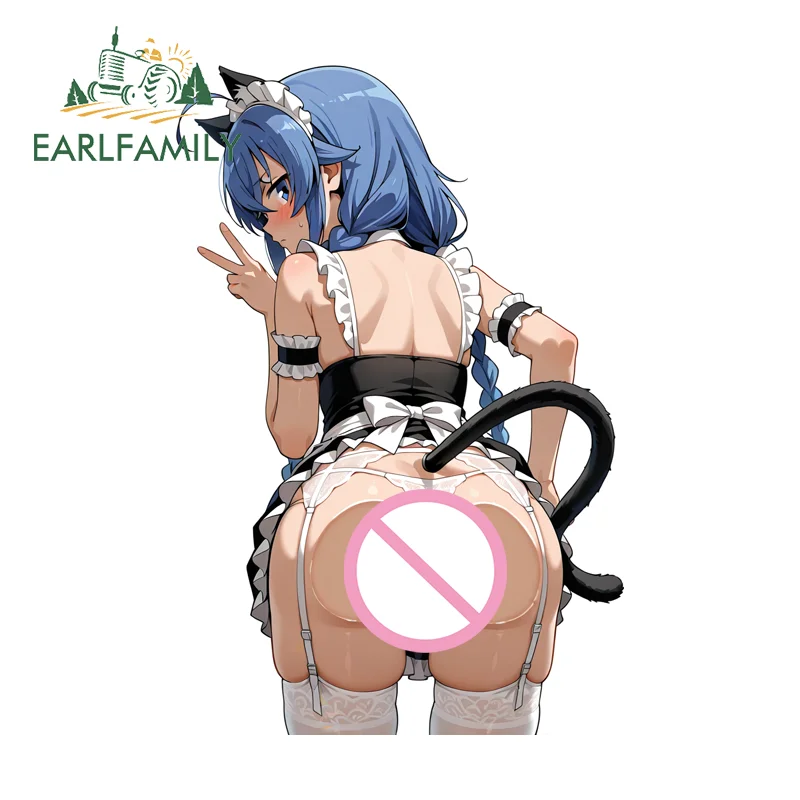 

EARLFAMILY Roxy Against Glasses Car Sticker Bikini Cat Ears Loli Rem Maid Waterproof Decal Laptop Sexy Trunk Windows Car Label