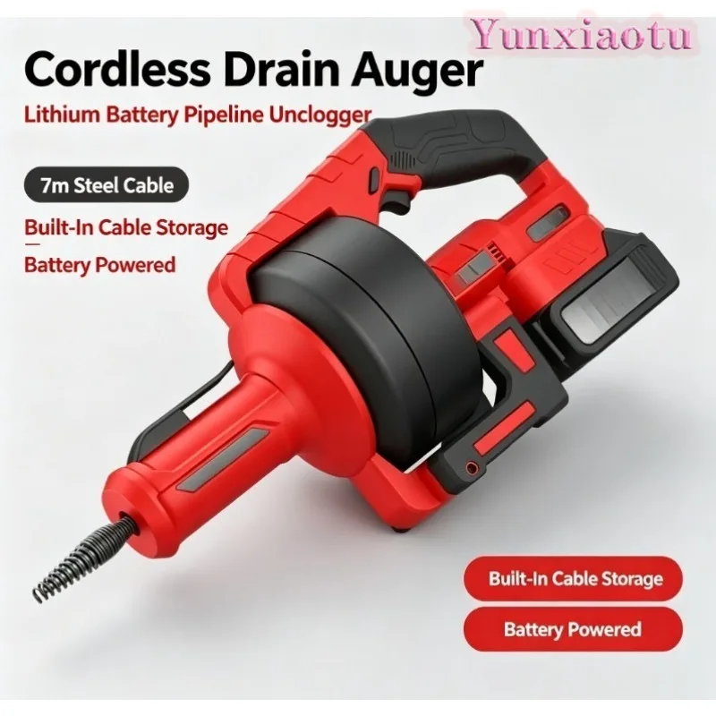 Lithium Battery Pipe Dredging Machine Household Kitchen Sewer Toilet Blockage Cleaning Artifact Charging Model