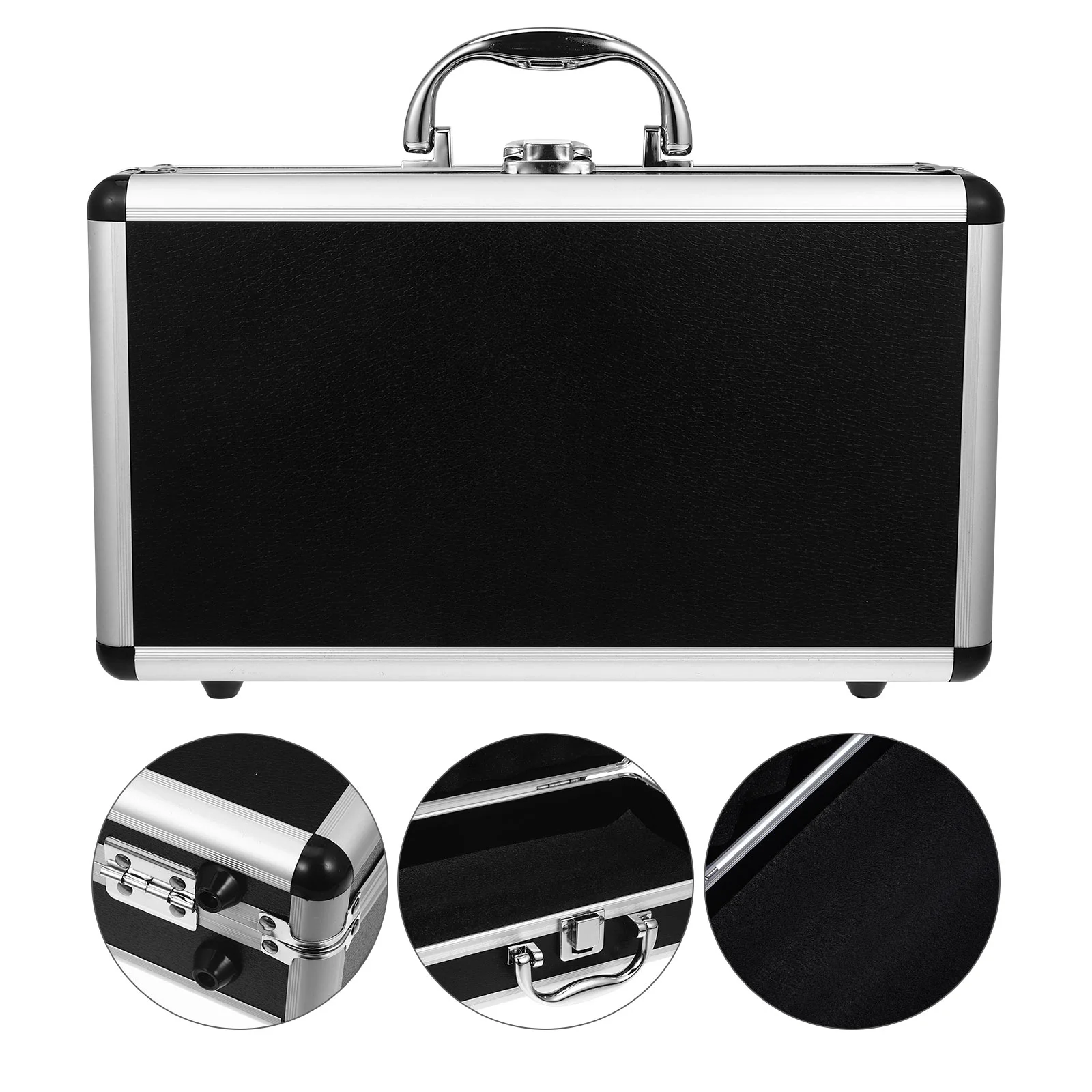 

03 pcs Black Aluminum Tool Storage Box Medicine ganizer Large Capacity Portable Component Suitcase Multi Purpose for Home