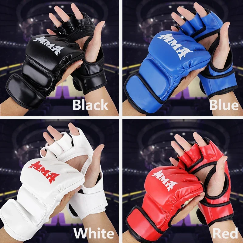 남성 여성을위한 킥 MMA 권투 장갑 PU 가라테 무에타이 Guantes De Boxeo 무료 싸움 MMA 산다 훈련 성인 어린이 장비