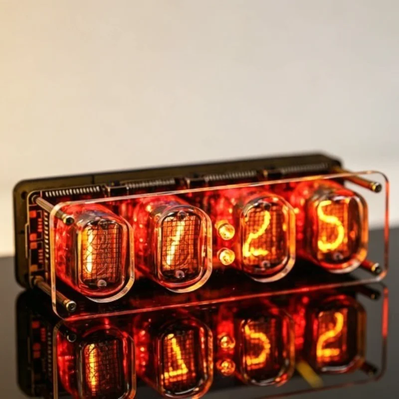 Electron Table Clocks Digital Retro Fluorescent Tube Clock IN12 Decoration Fluorescence Clock Cyberpunk Creativity Home Decor