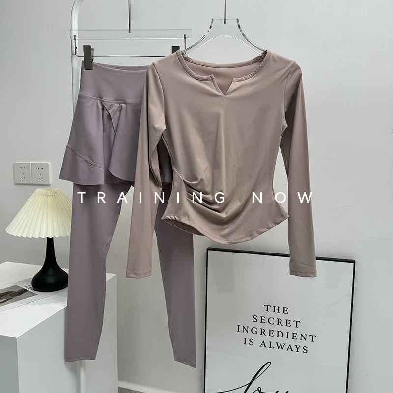 

Yoga suit women tight slim fashionable quick-drying long-sleeved high-end professional running fitness suit women