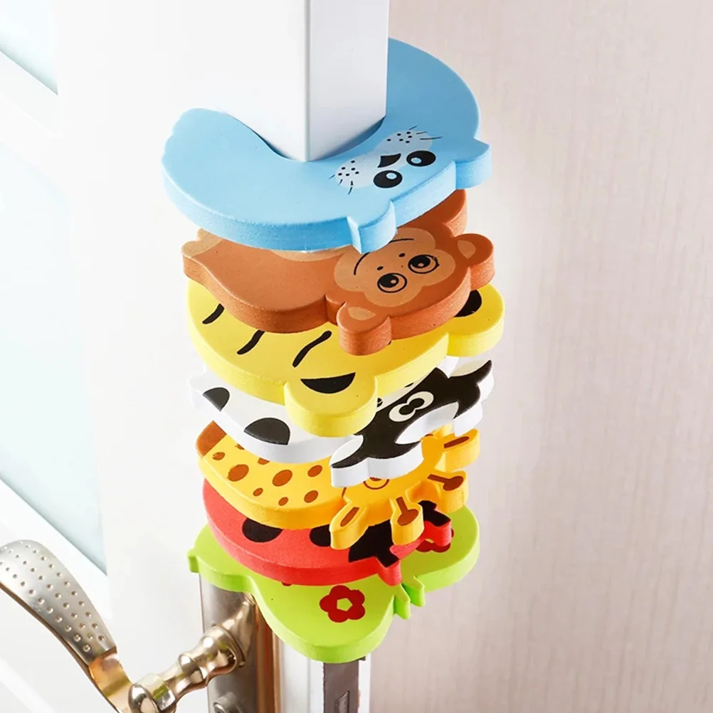 20 pçs rolha de porta protetor de dedo do bebê dos desenhos animados design animal durável macio anti-colisão suporte de porta para crianças