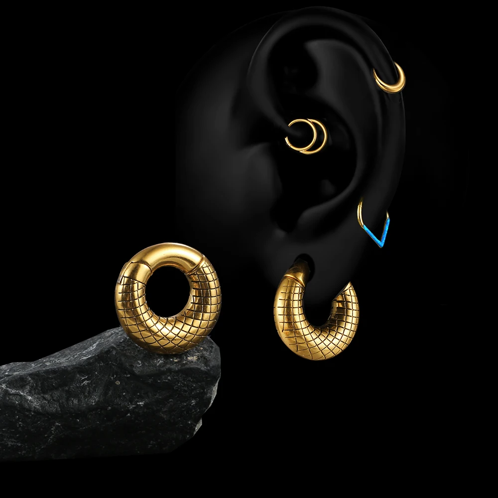 Giga 6mm Ear Hoop Stretcher Weights for Stretched Ears, 2g Stainless Steel 316L Ear Plugs Hanger Expander Body Piercing Jewelry