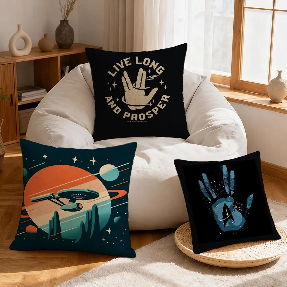 Franchise Star Trek Cushion Cover Linen Anti‑mite Antibacterial Cushion Cover Invisible Zipper for Couch Living Room