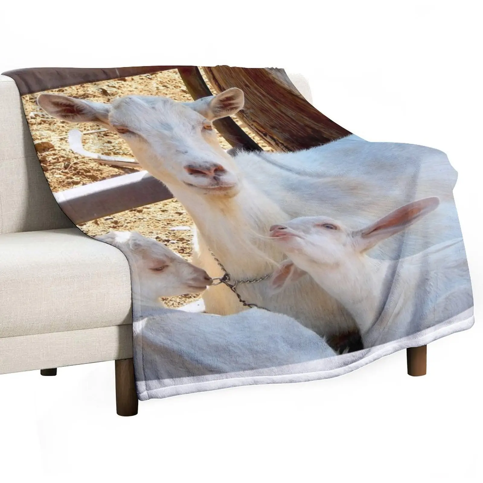 mamma and baby goats Throw Blanket christmas gifts Flannel Fabric Bed linens blankets ands Summer Beddings Blankets