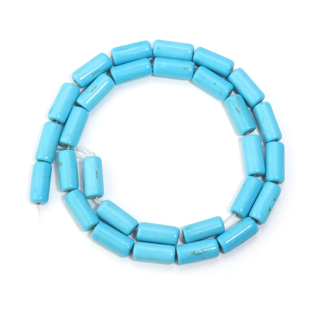 Natuurlijke Turkoois Stenen Kralen Blauw Wit Cilinder Buisvorm Losse Spacer Kralen Voor Sieraden Maken DIY Armbanden Accessoires
