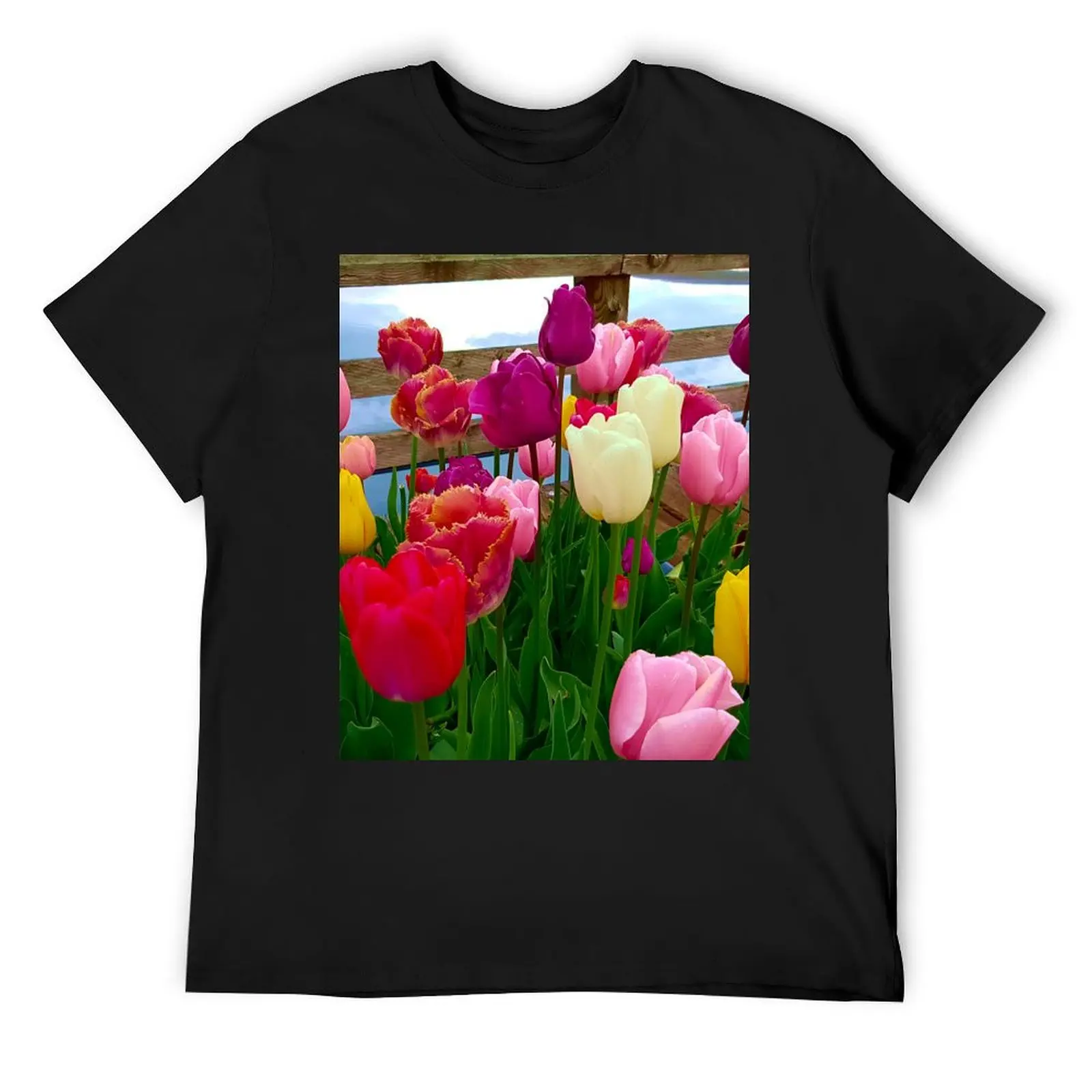 

Tulip assortment by the lake T-Shirt anime tshirt gifts for boyfriend essential t shirt graphic tee shirt men workout shirt