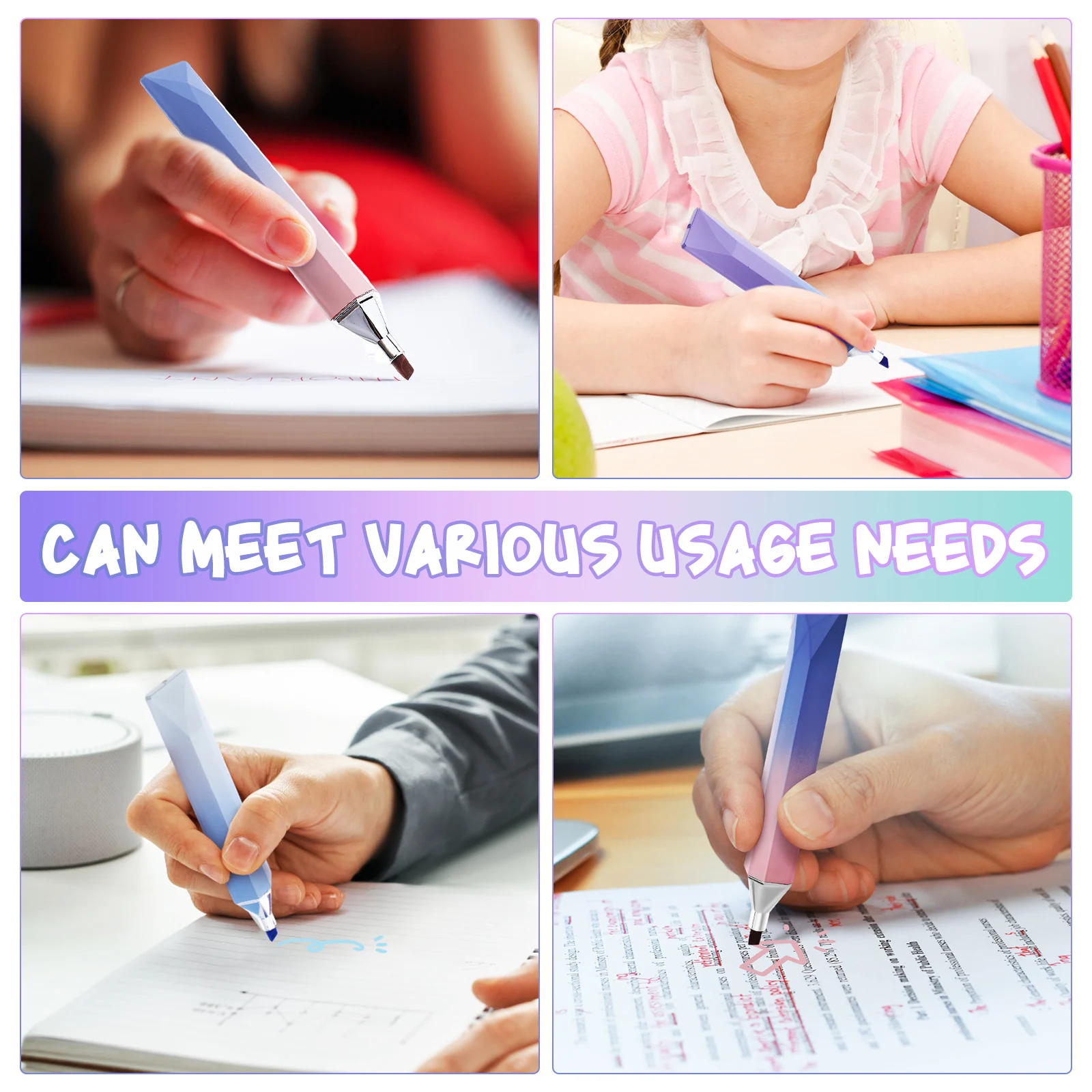 4 Buah Pena Ujung Pahat Pastel Stabilo Tanpa Berdarah Aksesori Kantor Buku Tempel Belajar Alat Tulis Berwarna Penandaan Catatan
