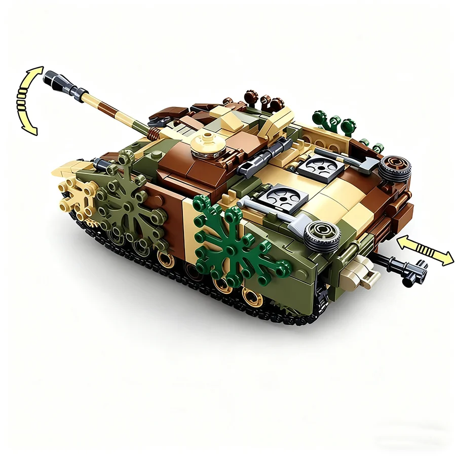 524 Stuks WW2 0858 Gepantserde Vechten Tank Model Bouwstenen Militaire Leger Serie UK US Stijl Kinderen Speelgoed Bakstenen verjaardagscadeau