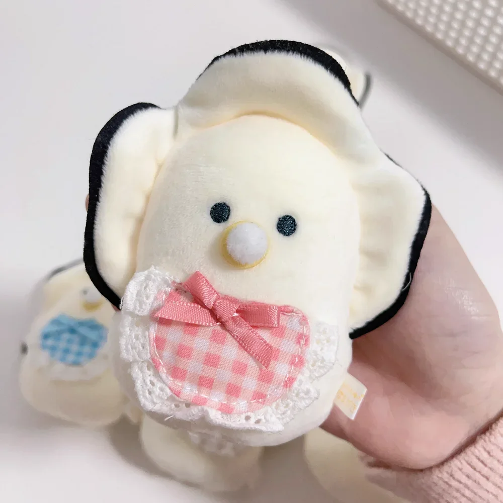 12cm Yell plush toys cute Round-eyed pacifier oyster baby Halloween Pumpkin Pants bowknot Soft Fluffy ball chain pendant figures