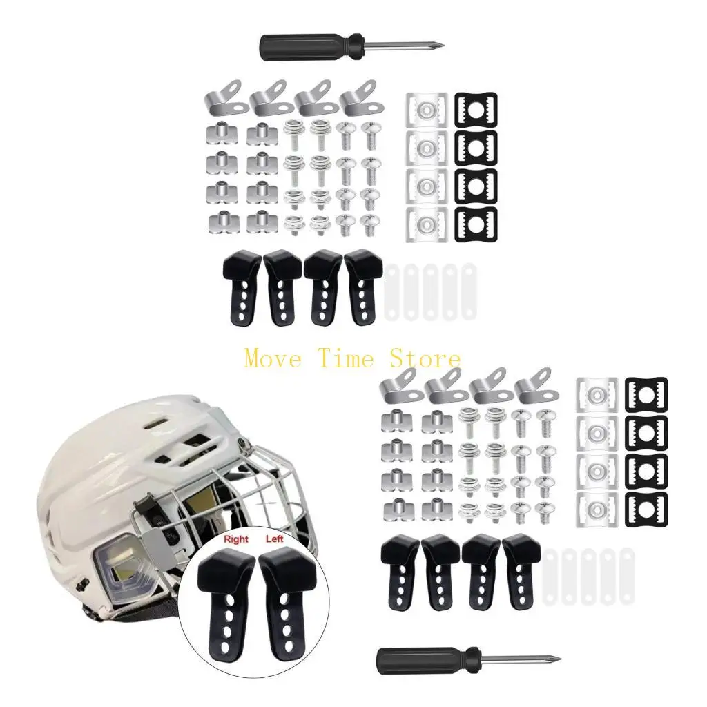 

92ME 60 Pcs Helmet Repair kits Including Visor Clips Rubber Gasket Screw Nut Durable