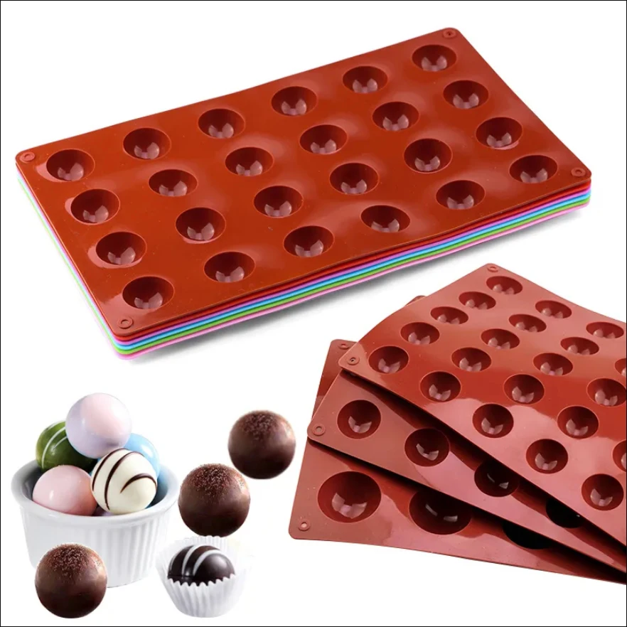 FAIS DU 15/24/35 Holes Half Round Pudding Mold Semi spherical Silicone Chocolate Mold Jelly Dessert Cake Baking Decoration Tools