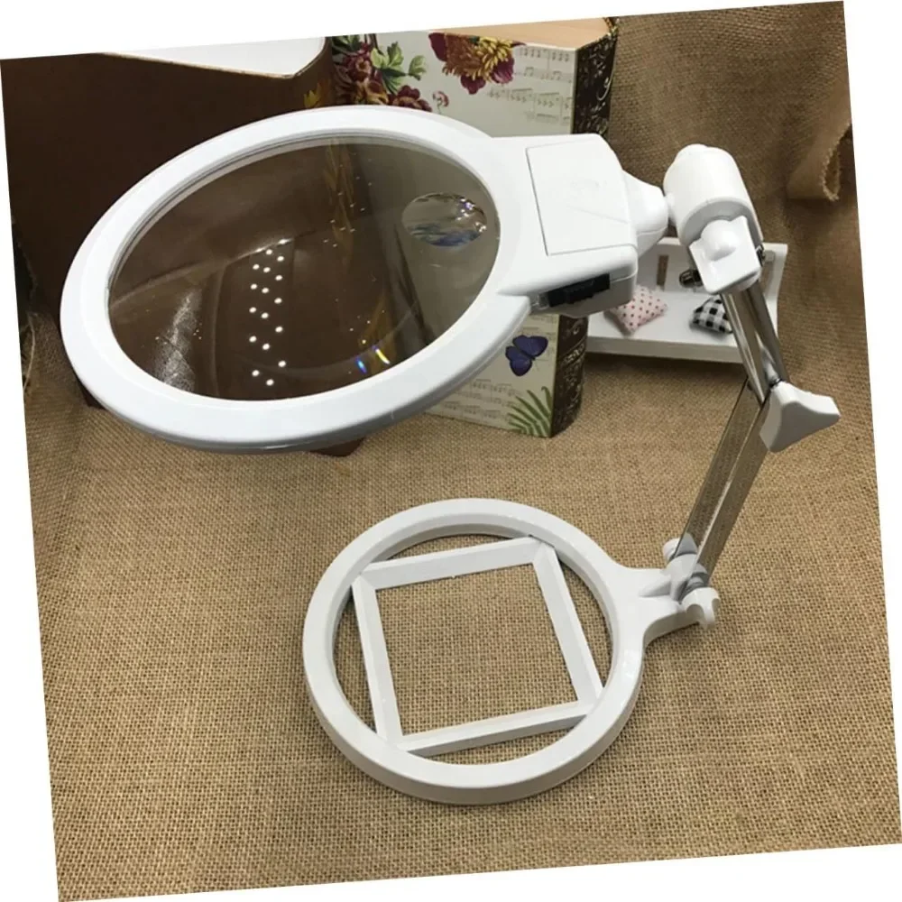 Folding Magnifier Metal Stand with LED Light Table Magnifier Reading Repair Appraisal Professional Home Industrial Jewelry