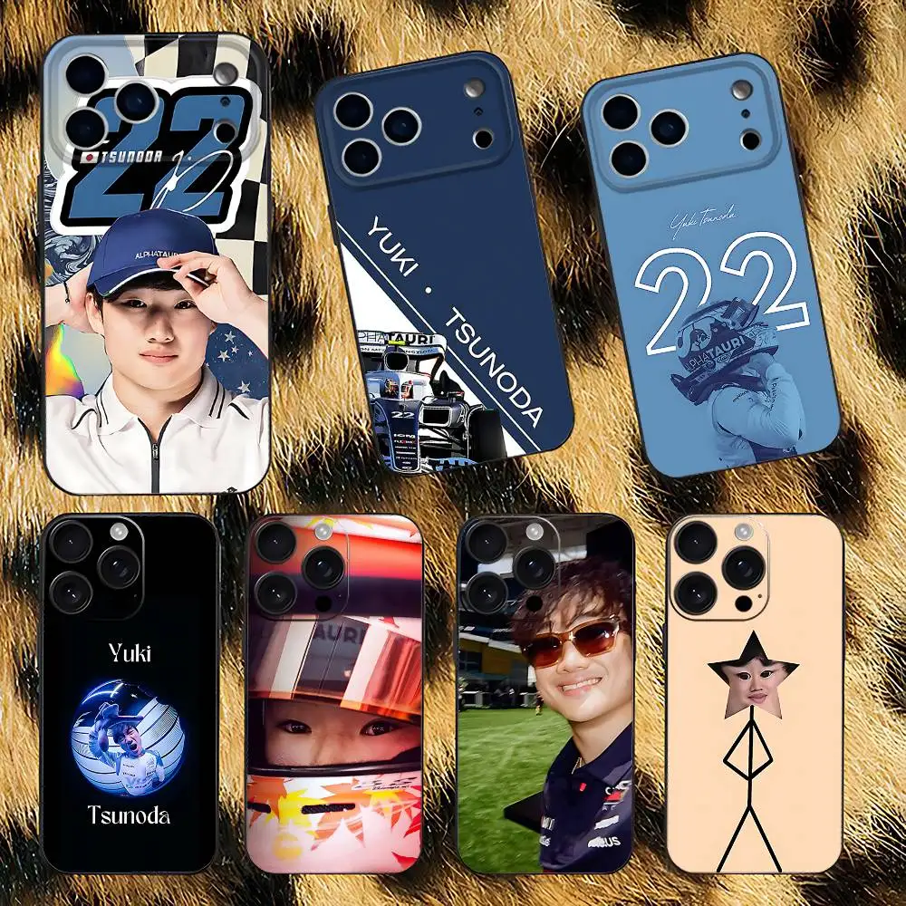 

Y-Yuki T-Tsunoda 22 Phone Case For iPhone 17,16,15,14,13,12,11,Pro,XS,Max,XR,Plus,E,SE4,Mini Black Soft Cover