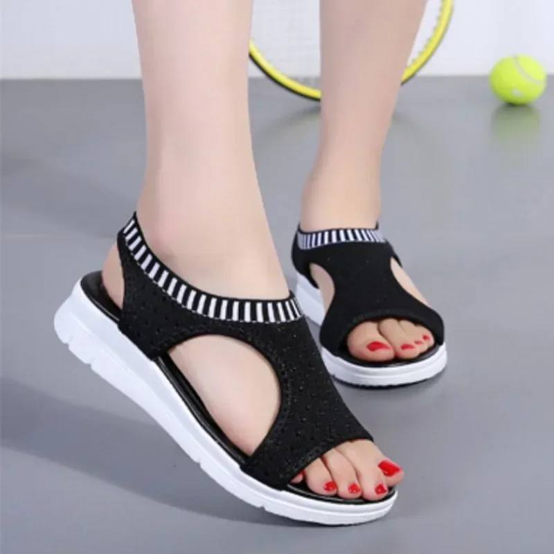 Women Sandals  Breathable Comfort Shopping Ladies Walking Shoes Wedge Heels Summer Platform Sandal Shoes Mujer Plus size 42