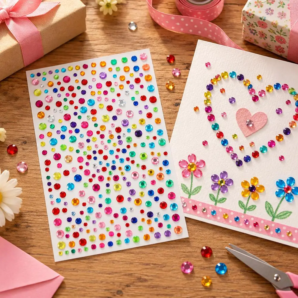 Gem Stickers Glitter Face Stickers for Children Rhinestones for Eyes Face Diamonds Bright Stickers DIY Gem Decor Sticker