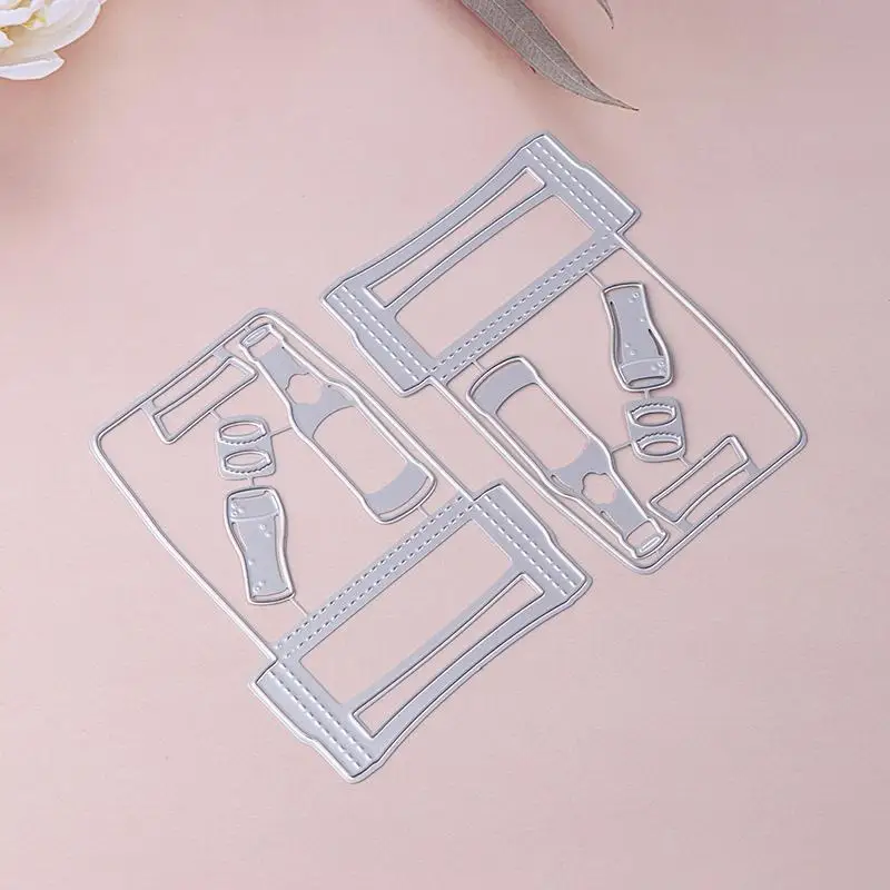 قوالب القطع المعدنية على شكل زجاجة البيرة - استنسل دقيق لسكرابوكينغ وصناعة البطاقات وزينة ألبوم الصور