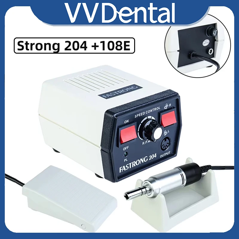 

Бесщеточный электрический микромотор VVDental STRONG 204 с наконечником с 18 двигателями E-TYPE 65 Вт для сверл для ногтей, электрические инструменты для полировки