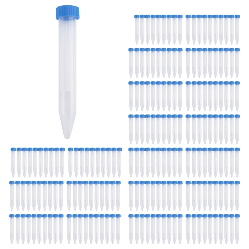 200 Pack 15Ml Conical Centrifuge Tubes Kit With Screw Caps, Polypropylene Conical Container