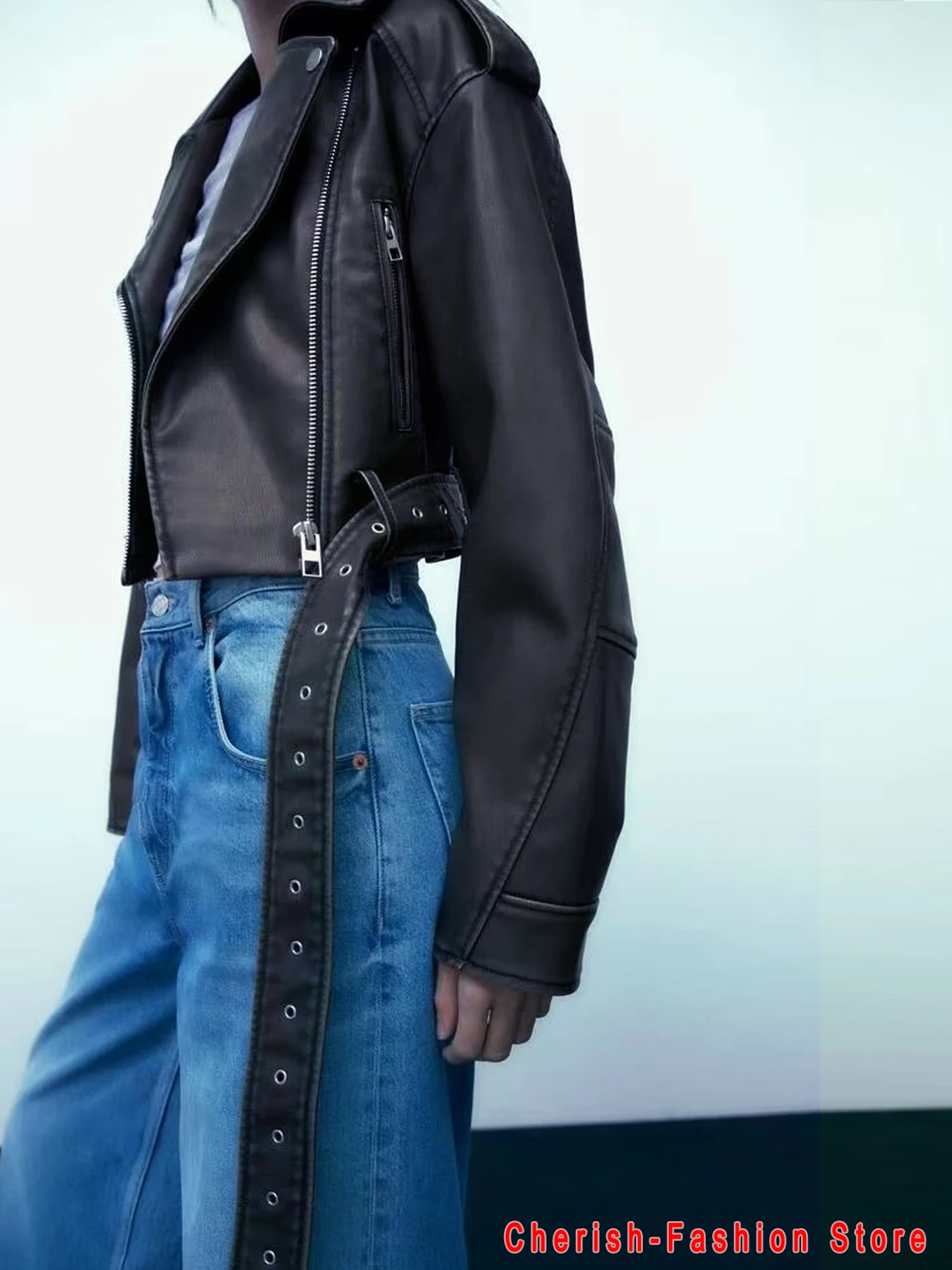 2023 New Arrival Brand Winter Autumn Motorcycle Leather Jackets Vintage Leather Jacket Women Leather Coat Slim PU Jacket Leather
