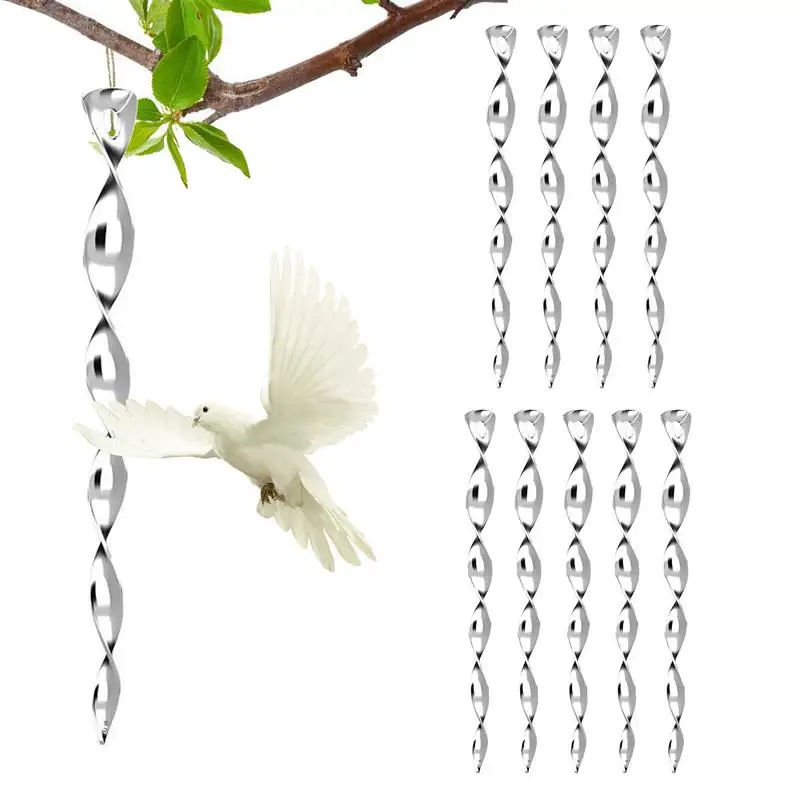 Bird Scare Rods Reflective Ornamental Spiral Device Glossy Finish Wind Spinner Bird Strike Prevention For House Window Outdoor