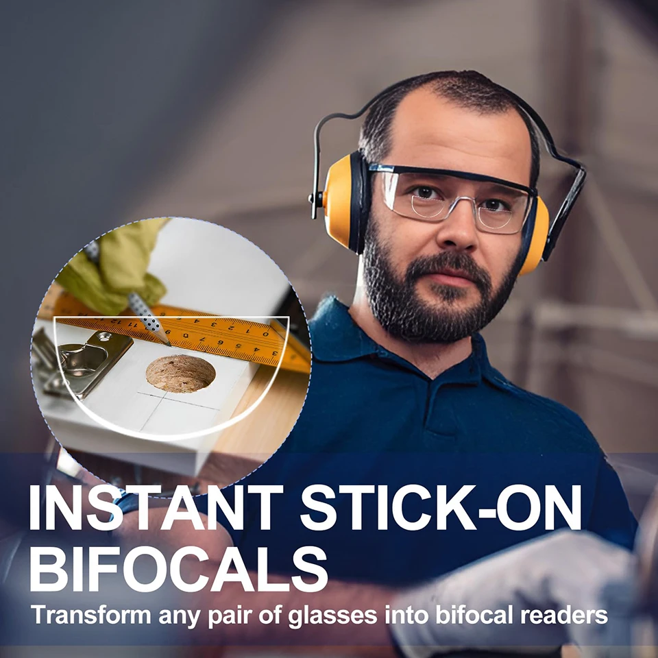 NONOR-Lente de leitura bifocal Silicone líquido, Lentes presbiópicas, Lentes de ampliação reutilizáveis Bifocais, 1,0 a 6,0