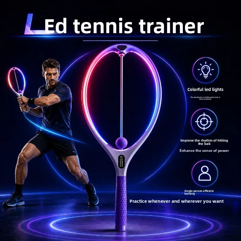 Tennis Trainer Advanced Racket Integrated Lightweight Automatic Rebound Tennis Force Posture Training Racket Unisex