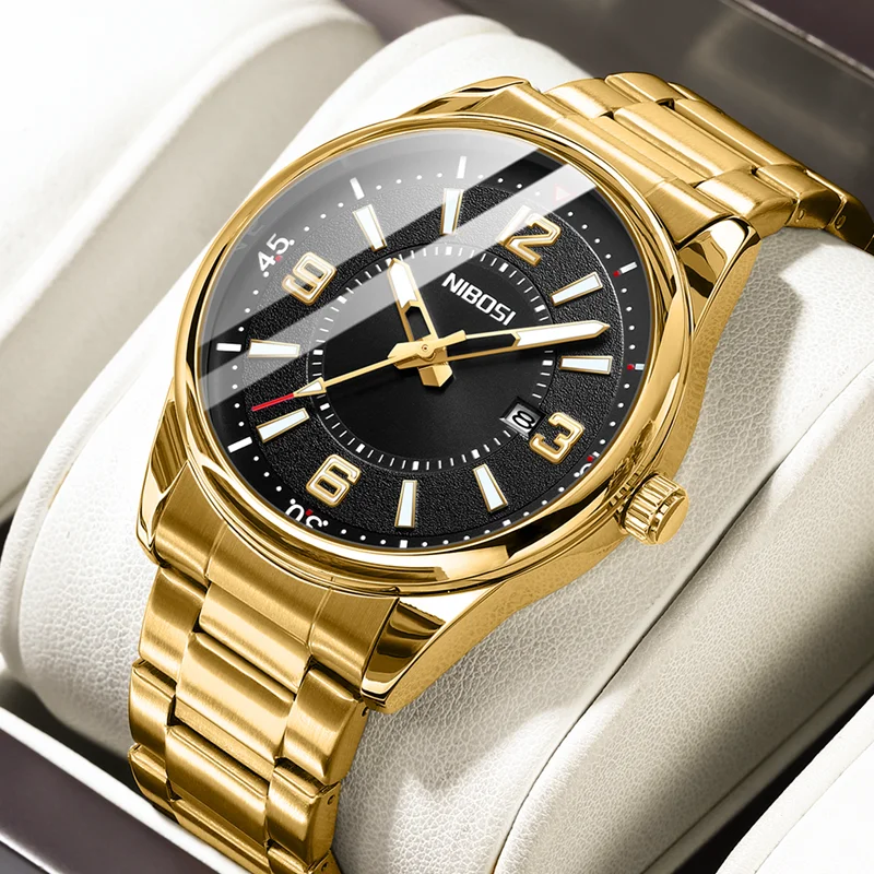 

NIBOSI Luxury Man's Watch Casual Quartz Man Wristwatch Waterproof Stainless Steel Reloj Hombre Watches for Men Relogio Masculino