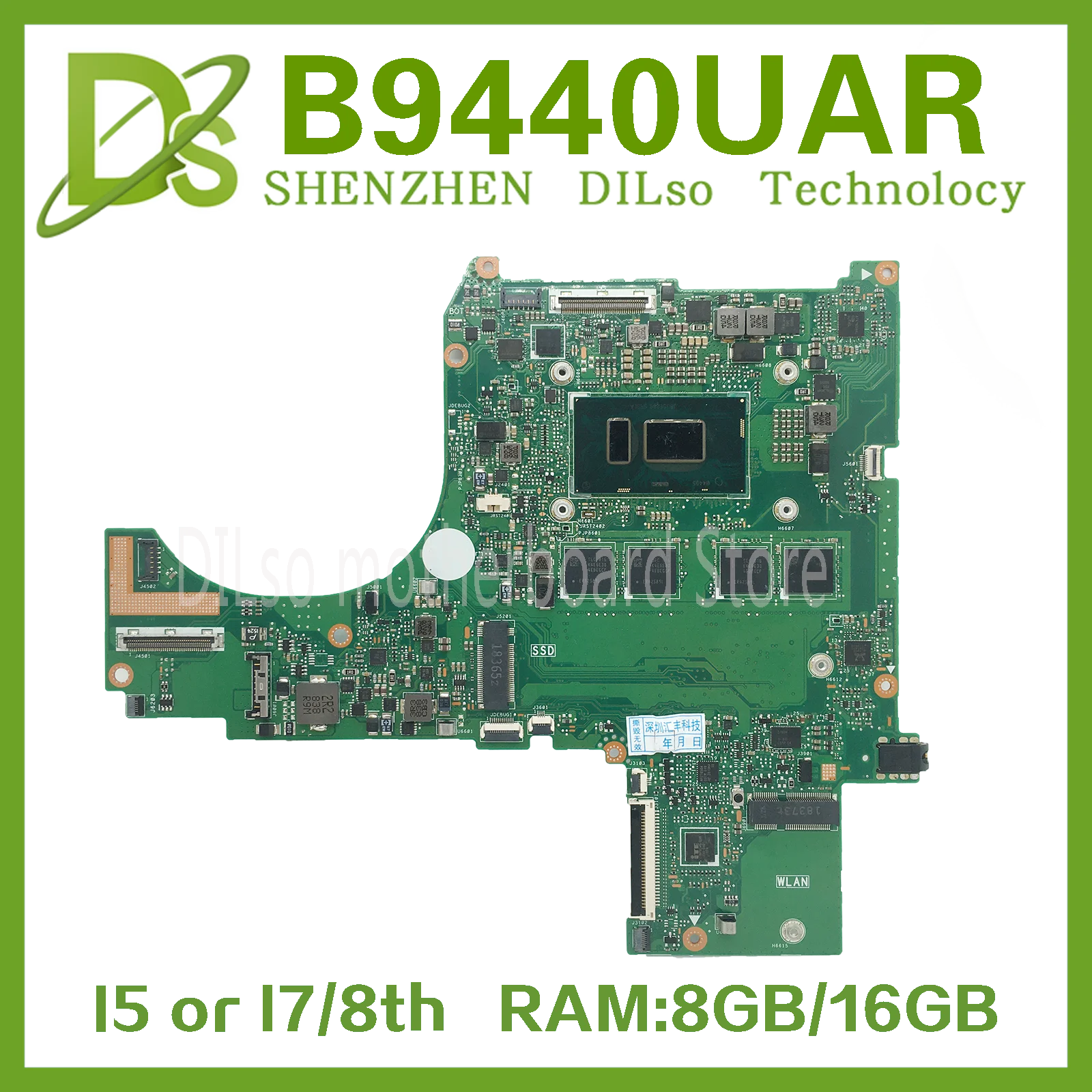 KEFU B9440UAR Laotop Motherboard For ASUS ExpertBook B9440UA B9440U Mainboard With I5-8250U I7-8550U CPU 8GB 16GB  RAM 100% Test