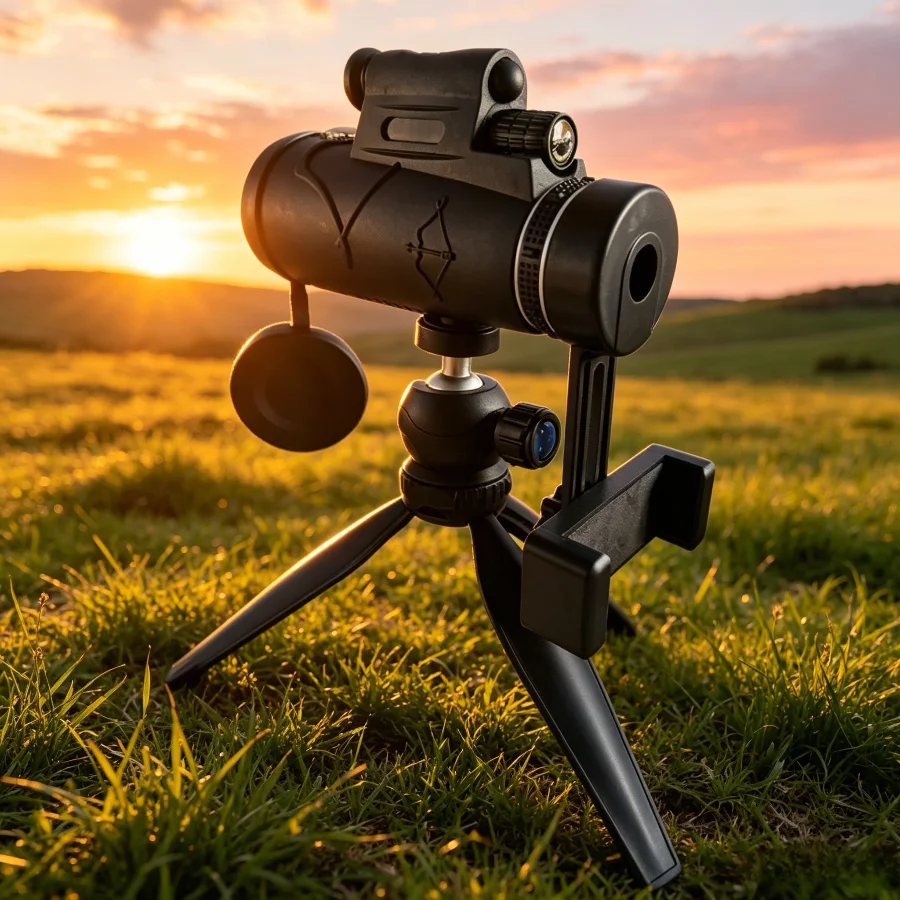 Monocular 12x50 Low light Night Vision Telescope High Magnification Eyepiece Handheld Cell Phone Compatible Outdoor Camping