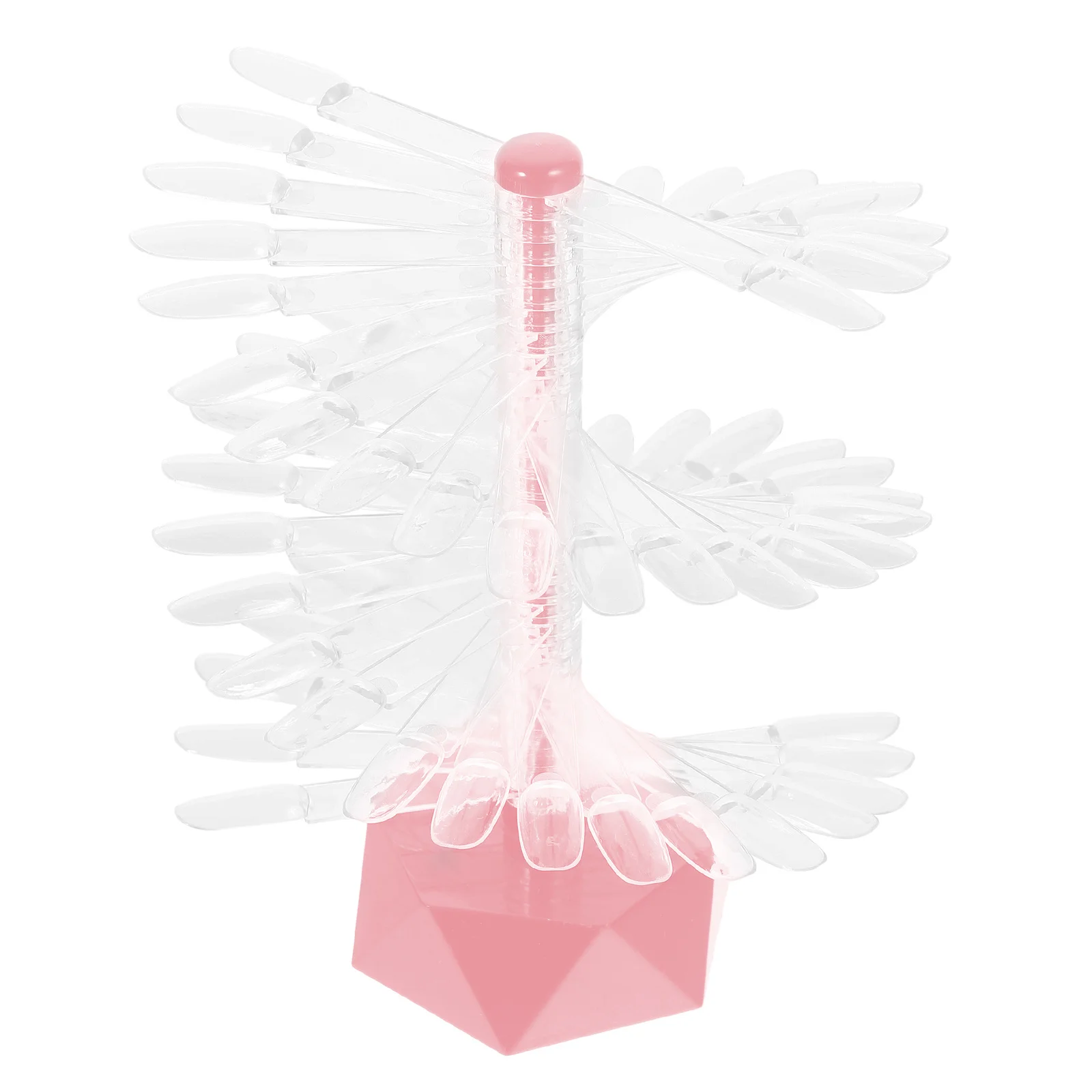 حامل عرض أظافر حلزوني فريد من نوعه، حامل ممارسة من الأكريليك الشفاف، حامل عرض أظافر متين وبسيط وحساس