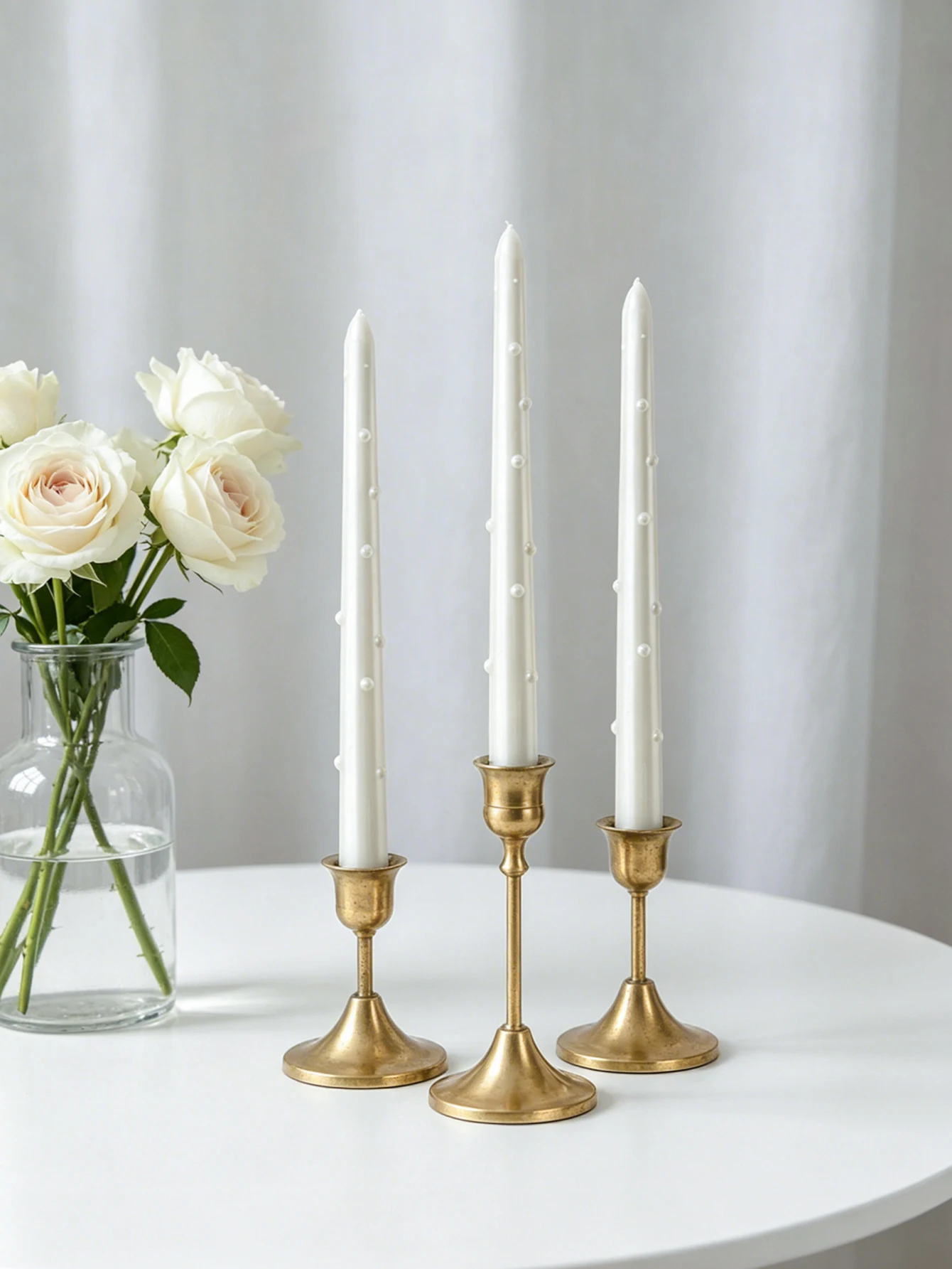 6/4/2pcs/set - A Set of 9.84-inch Pearl Long-stemmed Candles, Suitable for Wedding Decoration of Tables, as A Gift for Friends