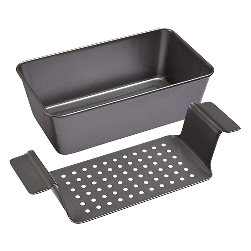 

ABUI-2X 12-дюймовая профессиональная здоровая сковорода в виде мясного рулета Чикаго, поднос для барбекю, прямоугольная сковорода для буханки со вставкой