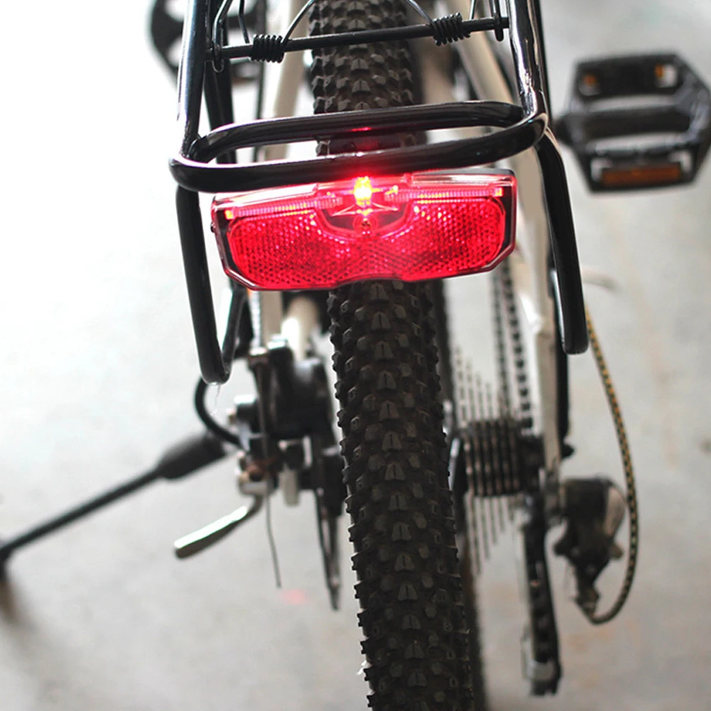 Bike Cycling Bicycle Rear Reflector Tail Light For Luggage Rack NO Battery Aluminum Alloy Reflective Taillight ABS Bicycle Light