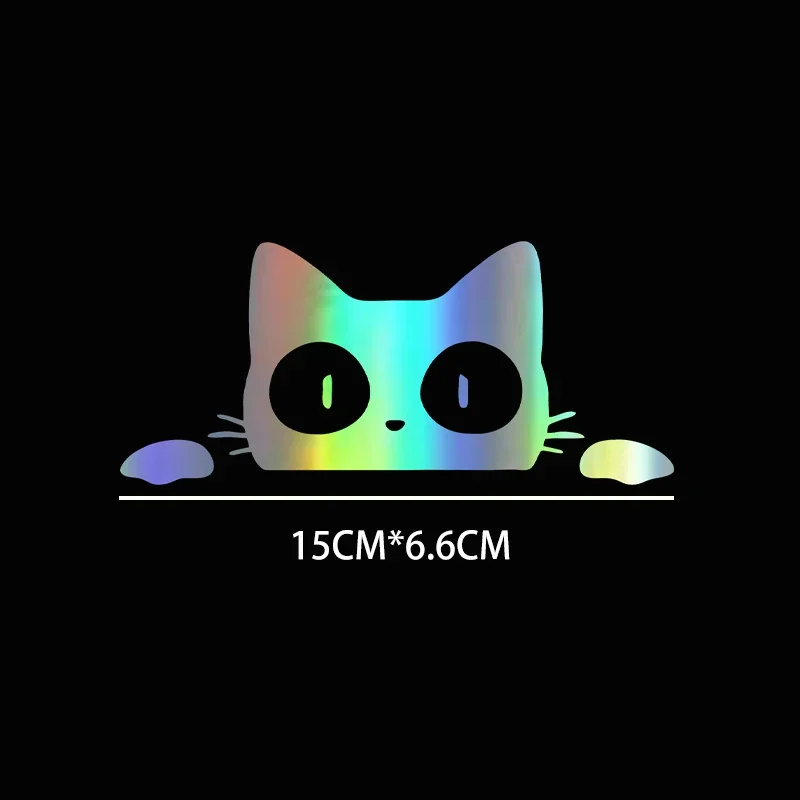 15*6,6 cm niedlichen universellen Überraschung katze spähen Aufkleber lustige Vinyl Aufkleber Auto Styling Dekoration Zubehör